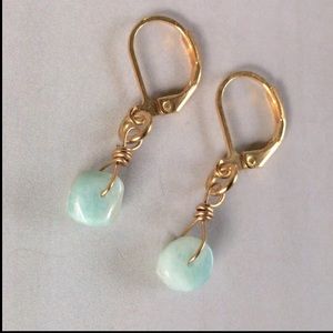 24k Gold plated Amazonite earrings